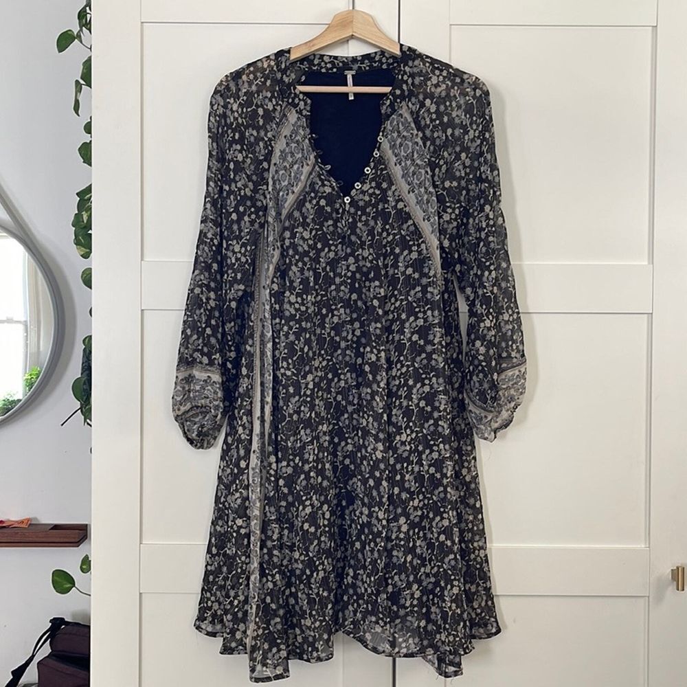Free People Melody Laughter Floral Swing Dress‎ Size XS Boho Festival Casual